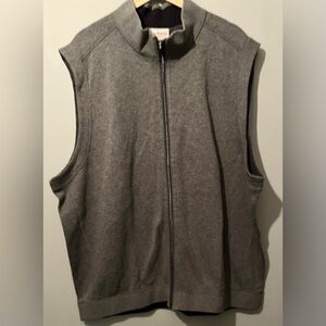 TOMMY BAHAMA Men's reversible Cotton Full Zip Vest. Gray. Size XXL. Like new